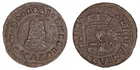 Monarquía Española
Felipe IV
16 Maravedís. AE. Trujillo M. 1663. 3.52g. Cal.506 (2019). MBC-.