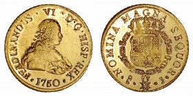 Monarquía Española
Fernando VI
8 Escudos. AV. Santiago J. 1750. 27.04g. Cal.822 (2019). Conserva restos de brillo original, bella pieza con ligeras ...