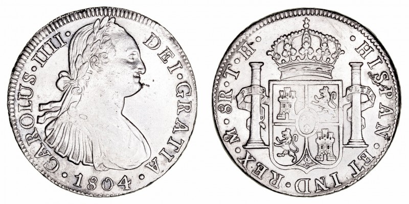 Monarquía Española
Carlos IV
8 Reales. AR. Méjico TH. 1804. 26.92g. Cal.980 (2...