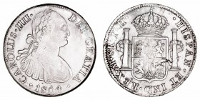 Monarquía Española
Carlos IV
8 Reales. AR. Méjico TH. 1804. 26.94g. Cal.980 (2019). Restos de verdín y limpiada. (MBC).