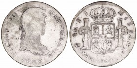 Monarquía Española
Fernando VII
4 Reales. Latón. Potosí PJ. 1823. Falsa de época. 14.25g. Barrera 582. Interesante. BC/BC+.