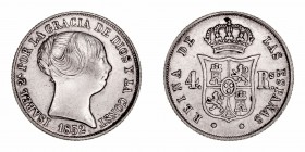 Monarquía Española
Isabel II
4 Reales. AR. Madrid. 1852. 5.19g. Cal.457 (2019). MBC+.
