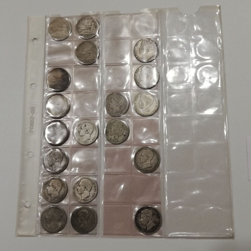 La Peseta
Lotes de Conjunto
Peseta. AR. Lote de 19 monedas. 1869, 1870 (3), 18...