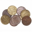 La Peseta
II República
Lote de 9 monedas. AE. 50 Céntimos 1937 (5) y Peseta 1937 (4). BC+ a BC-.