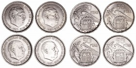La Peseta
Estado Español
50 Pesetas. Cuproníquel. Lote de 4 monedas. 1957 *58, *59, *60 y *67. SC a EBC.