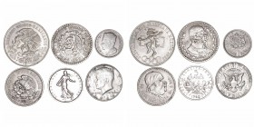Monedas Extranjeras
Lotes de Conjunto
Lote de 6 monedas. AR. EE.UU. 1/2 Dólar 1964, Francia 5 Francos 1960, Marruecos Dírham 1960, Méjico Peso 1947 ...