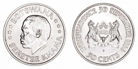 Monedas Extranjeras
Botswana
50 Cents. AR. 1966. Independencia. 10.01g. KM.1. EBC.