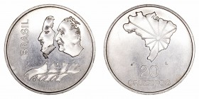 Monedas Extranjeras
Brasil
20 Cruzeiros. AR. 1972. 150 Aniversario de la Independencia. 18.08g. KM.583. EBC-.