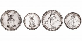Monedas Extranjeras
Filipinas
Bajo administración de los EE.UU. Lote de 2 monedas. 10 y 20 Centavos 1945 D. KM.181 y 182. MBC+.
