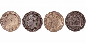 Monedas Extranjeras
Francia Napoleón III
5 Céntimos. AE. Lote de 2 monedas. 1862 K y 1863 K. KM.797.3. BC.