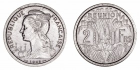 Monedas Extranjeras
Isla Reunión
2 Francos. Aluminio. 1948. 2.15g. KM.8. MBC+.