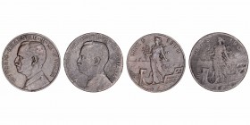 Monedas Extranjeras
Italia Víctor Manuel III
5 Centesimi. AE. Lote de 2 monedas. 1909 y 1918 R. KM.42. MBC a RC.