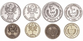 Monedas Extranjeras
Mauritania
Lote de 4 monedas. AE. Ouguiya 1974 y 1995, 10 Ouguiya 1999 y 20 Ouguiya 1997. KM.. MBC+ a BC+.
