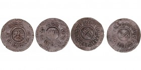 Monedas Extranjeras
Nepal
Lote de 2 monedas. Tribhuvana Bir Bikram. 5 Paisa. AE. (1919-34). (MBC-).