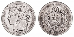 Monedas Extranjeras
Perú
Peseta. AR. 1880. 4.81g. KM.200.1. MBC-.
