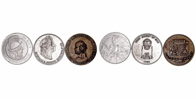 Medallas
Medalla. Lote de 3 medallas. Hernando de Soto (AL-39), Roche 1896 (AE-...