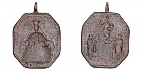Medallas
Religiosas
Medalla. AE. (Siglo XVII). Apoteosis por la canonización de San Fernando (1671) junto a las Santas Justa y Rufina. Nuestra Señor...
