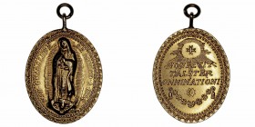Medallas
Religiosas
Medalla. AV. N.S.D. Guadalupe de México 1802. 29.72g. 40.00mm. Con anilla. Rara. EBC.