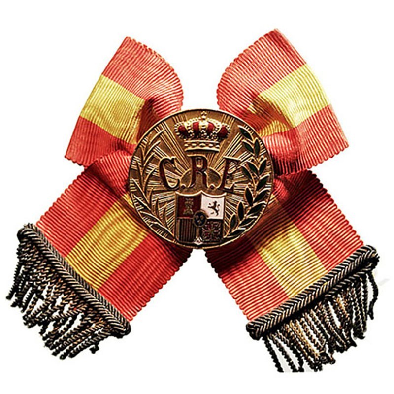 Medallas
Condecoraciones
Medalla. AE. C.R.E. sobre escudo borbónico. Con lazo ...