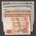Billetes
Estado Español, Banco de España
Lote de 12 billetes. 100 Pesetas 1948, 1953 (2), 1965 y 1970 (4), 200 Pesetas 1980 (2), 500 Pesetas 1954 y ...