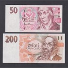 Billetes
Billetes Extranjeros
R. Checa. Lote de 2 billetes. 50 y 200 Coronas. EBC+.