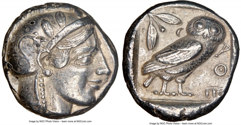 ATTICA. Athens. Ca. 455-440 BC. AR tetradrachm (22mm, 17.14 gm, 7h). NGC Choice ...