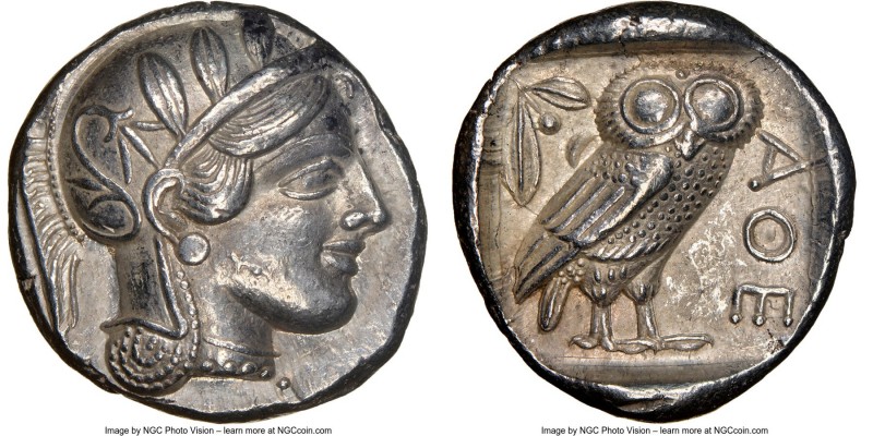 ATTICA. Athens. Ca. 440-404 BC. AR tetradrachm (24mm, 17.19 gm, 2h). NGC Choice ...