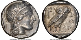 ATTICA. Athens. Ca. 440-404 BC. AR tetradrachm (24mm, 17.19 gm, 2h). NGC Choice AU 5/5 - 4/5. Mid-mass coinage issue. Head of Athena right, wearing cr...