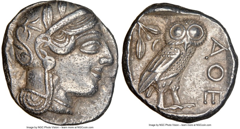 ATTICA. Athens. Ca. 440-404 BC. AR tetradrachm (24mm, 17.13 gm, 8h). NGC Choice ...