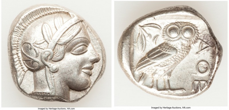 ATTICA. Athens. Ca. 440-404 BC. AR tetradrachm (25mm, 17.17 gm, 4h). Choice XF. ...