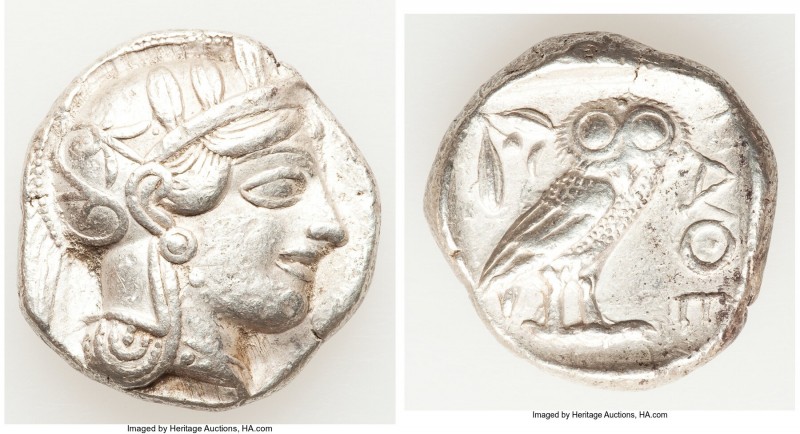 ATTICA. Athens. Ca. 440-404 BC. AR tetradrachm (25mm, 17.08 gm, 8h). VF. Mid-mas...