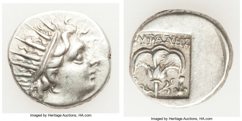 CARIAN ISLANDS. Rhodes. Ca. 88-84 BC. AR drachm (15mm, 3.01 gm, 12h). VF. Plinth...