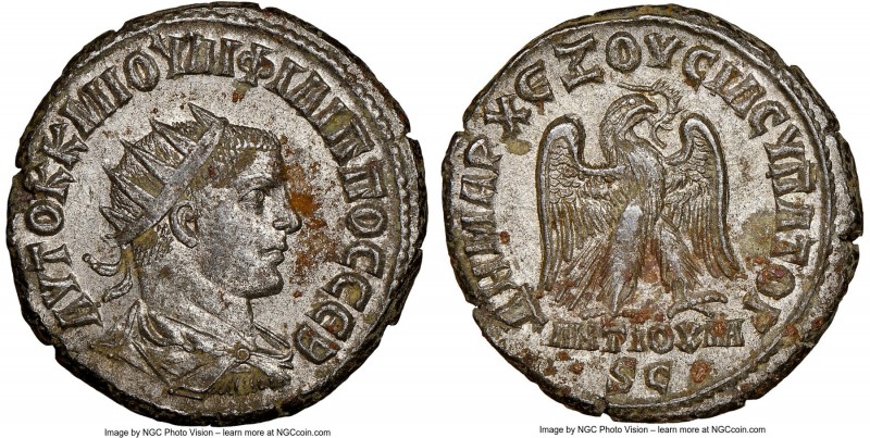 SYRIA. Antioch. Philip II (AD 247-249). BI tetradrachm (25mm, 6h). NGC Choice AU...