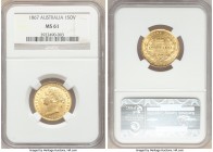 Victoria gold Sovereign 1867-SYDNEY MS61 NGC, Sydney mint, KM4. 

HID09801242017

© 2020 Heritage Auctions | All Rights Reserved