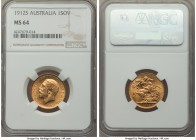 George V gold Sovereign 1912-S MS64 NGC, Sydney mint, KM29, S-4003. AGW 0.2355 oz. 

HID09801242017

© 2020 Heritage Auctions | All Rights Reserve...