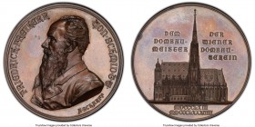 Friedrich Freiherr Schmidt copper Specimen "Vienna Cathedral Repairs" Medal 1888 SP63 Brown PCGS, Hauser-7812, Wurzb-8258. 58mm. By Anton Scharff. FRI...