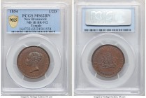 New Brunswick. Victoria "Bust / Ship" 1/2 Penny Token 1854 MS62 Brown PCGS, Br-912, NB-1B. 

HID09801242017

© 2020 Heritage Auctions | All Rights...