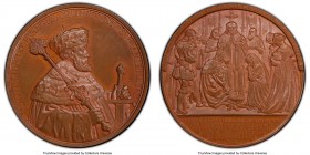 Prussia. Friedrich Wilhelm III bronzed copper Specimen "300 Year Anniversary of Reformation" Medal ND (1839) SP64 PCGS, Whiting-692. 48mm. By Loos. Ho...