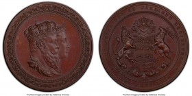 Württemberg. Karl I bronzed copper "25th Anniversary of Reign" Medal 1889 MS64 Brown PCGS, Klein/Raff-46. 50mm. By W.Mayer. KARL KONIG OLGA KONIGIN VO...