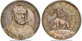 Wilhelm II silver "Capture of 80000 Russians" Medal 1914 MS63 NGC, Kienast 143a. 33mm. By Karl Goetz & C. Drentwett. GENERAL FELDMARSCHALL v. HINDENBU...