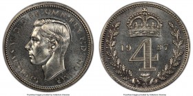 George VI 4-Piece Certified Proof Maundy Set 1937 PCGS, 1) Penny - PR66 Cameo, KM846, S-4090 2) 2 Pence - PR67, KM847, S-4089 3) 3 Pence - PR67, KM850...