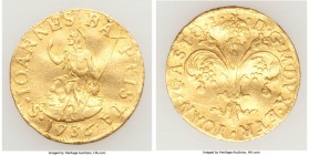 Florence. Giovanni Gaston Fiorino d'oro 1736 VF (Scratch), Fr-328. 20mm. 3.42gm. Wavy flan. 

HID09801242017

© 2020 Heritage Auctions | All Right...
