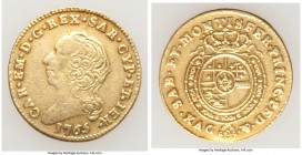 Sardinia. Carlo Emanuele III gold 1/2 Doppia 1765 VF (Polished), KM50, Fr-1106. 21mm. 4.68gm. 

HID09801242017

© 2020 Heritage Auctions | All Rig...