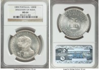 Carlos I "Discovery of India" 1000 Reis 1898 MS64 NGC, Lisbon mint, KM539. Issued to commemorate the 400th anniversary of the discovery of India. Unto...
