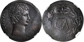 Augustus, 27 B.C.- A.D. 14

AUGUSTUS, 27 B.C.- A.D. 14. Asia Minor, Uncertain. AE "Sestertius" (25.44 gms), ca. 25 B.C. NGC Ch EF, Strike: 3/5 Surfa...