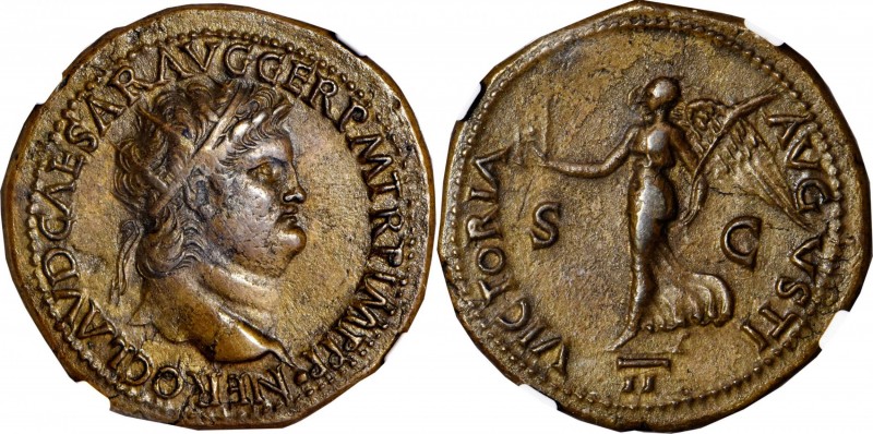 Nero, A.D. 54-68

NERO, A.D. 54-68. AE Dupondius (14.97 gms), Rome Mint, ca. A...