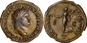 Nero, A.D. 54-68

NERO, A.D. 54-68. AE Dupondius (14.97 gms), Rome Mint, ca. A.D. 64. NGC Ch EF, Strike: 5/5 Surface: 4/5. Fine Style.

RIC-196. O...