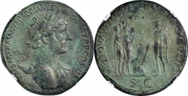 Hadrian, A.D. 117-138

Hadrian Cancels Public Tax Debts

HADRIAN, A.D. 117-138. AE Sestertius (24.08 gms), Rome Mint, ca. A.D. 120-122. NGC EF, St...