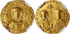 Nicephorus II, 963-969

NICEPHORUS II, 963-969. AV Histamenon Nomisma (4.17 gms), Constantinople Mint, 967-969. NGC AU, Strike: 5/5 Surface: 2/5. Cl...