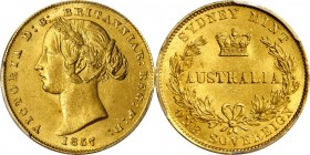 AUSTRALIA

Stunning Sydney Mint Sovereign of Victoria The Single Finest of the Type Certified by PCGS

AUSTRALIA. Sovereign, 1857-SYDNEY. Sydney M...